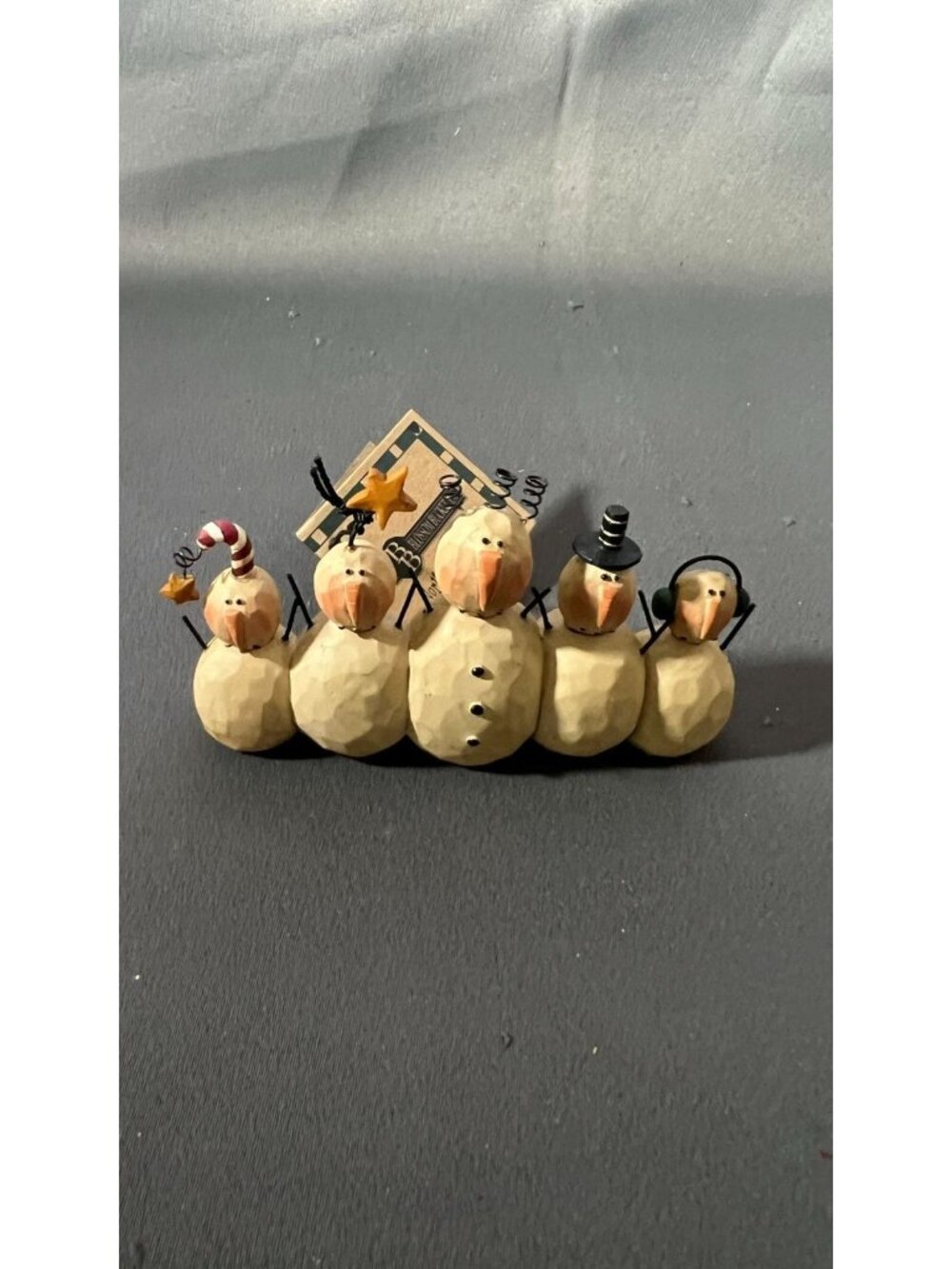 Blossom Bucket Snowmen Family Figurine Christmas Decor Cute